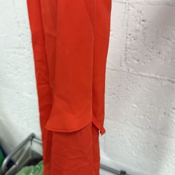 Vibrant Orange Sleeveless Tank - Asymmetrical Bright Top - HEATHER - Medium - Picture 4 of 4